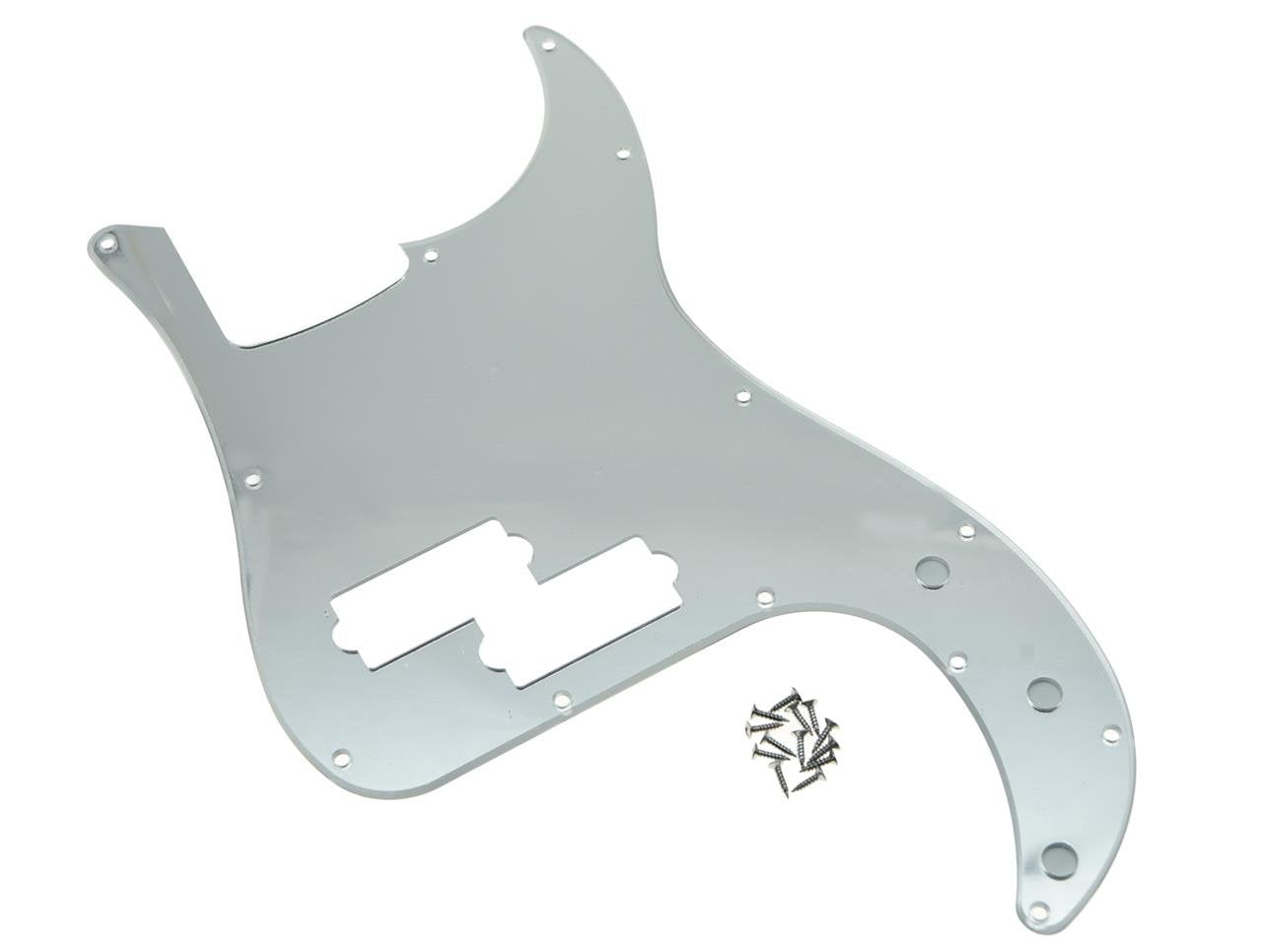 Kaish 13 Hole P Bass Style Pickguard Pb Scratch Plate Bass Pickguard For Usa/Mexico Precision P Bass Silver Mirror