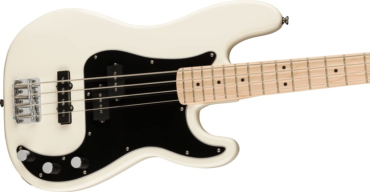 Squier Affinity Series Precision Bass, Olympic White, Maple Fingerboard