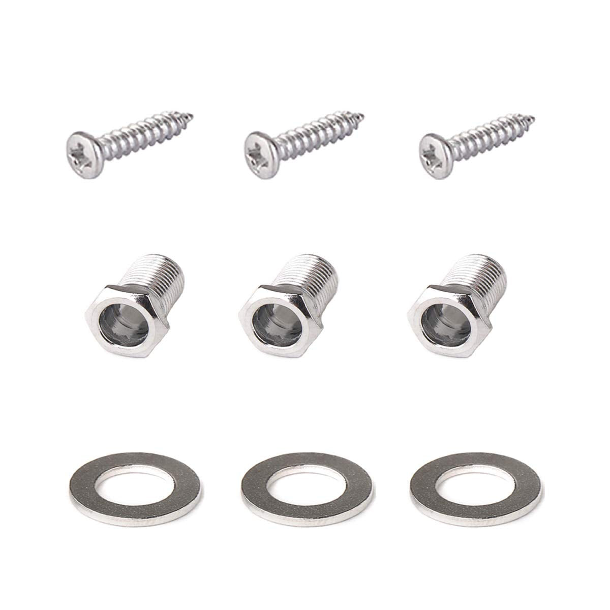 Musiclily Pro Guitar Machine Heads Mounting Package, Chrome