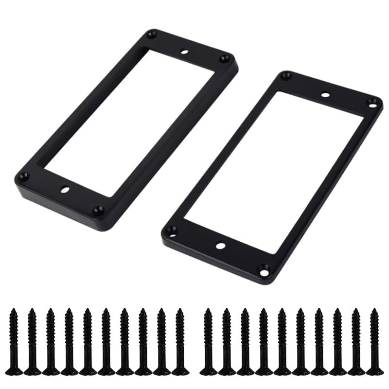 2 Pcs Humbucker Pickup Rings with Mounting Screws, Plastic Pickup Mounting Frame Set (3x5mm Neck & 7x9mm Bridge)