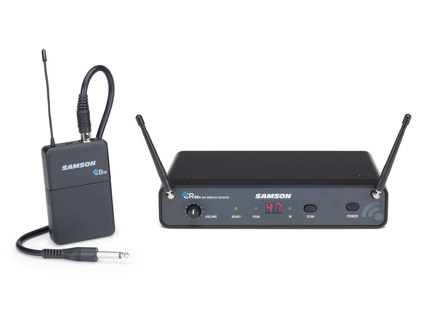 Samson Technologies Concert 88x Guitar Wireless System (D Band) (SWC88XBGT-D), Black