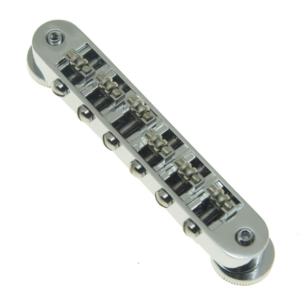 Dopro Chrome Guitar Roller Saddle Bridge Tune-O-Matic Bridge For USA Les Paul,SG,ES Dot,Gretsch Bigsby T-O-M with M4 Posts