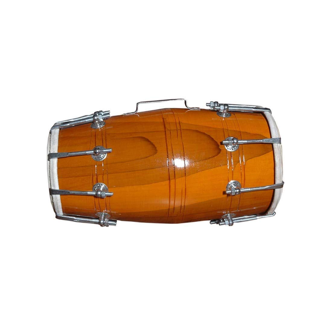 Shrinivasa Enterprises IUYJ Handmade Wood Dholak Indian Folk Musical Instrument Drum Nuts N Bolt