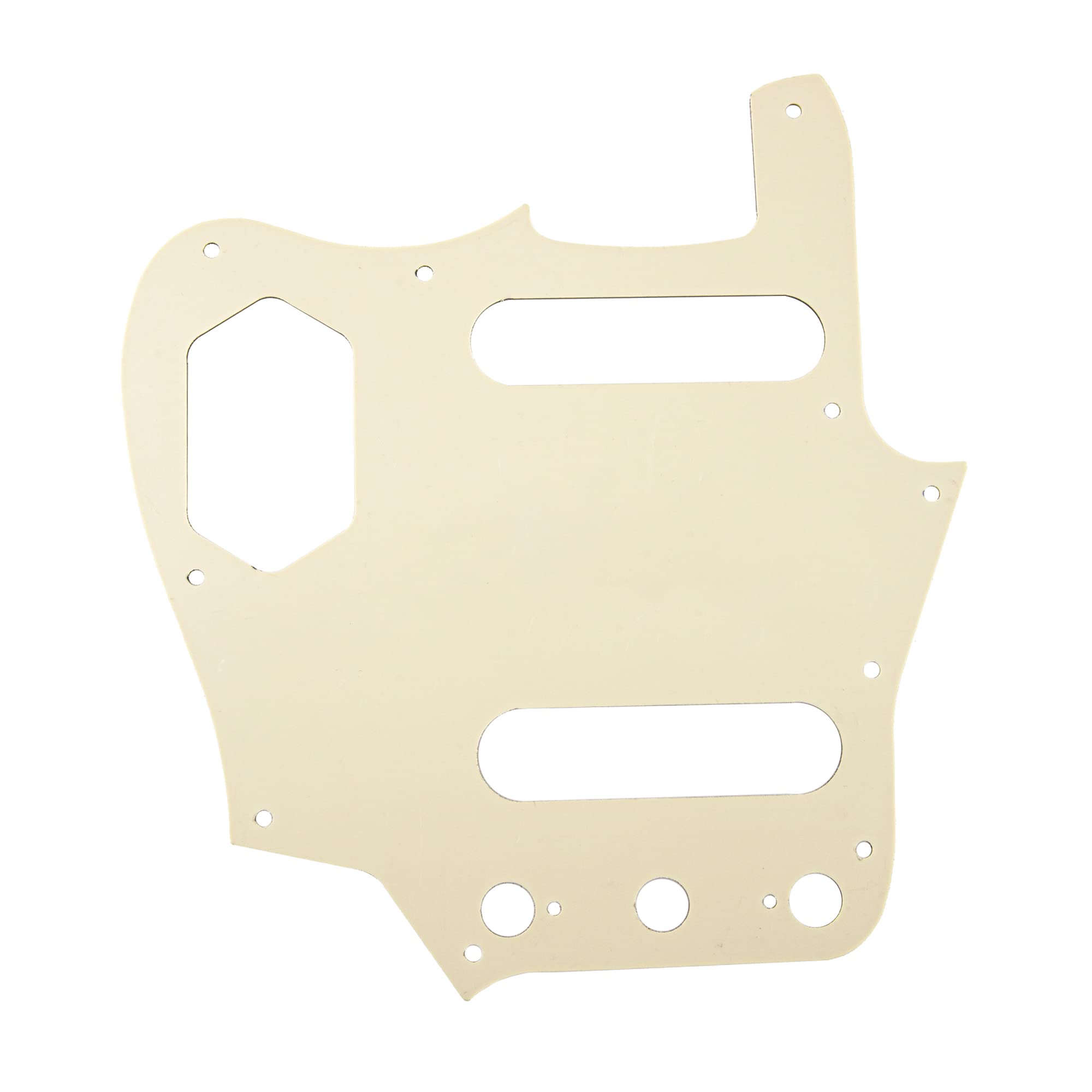 1Pcs Yootones 10-Hole Vintage Style Guitar Pickguard Compatible with Fender American Jaguar (3Ply Cream)