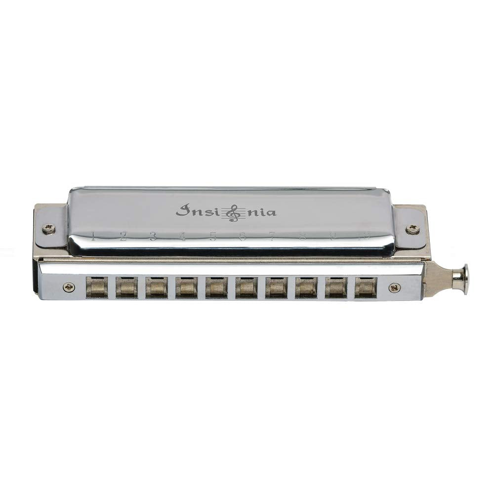 Insignia 10 Hole Chromatic Harmonica (Silver)