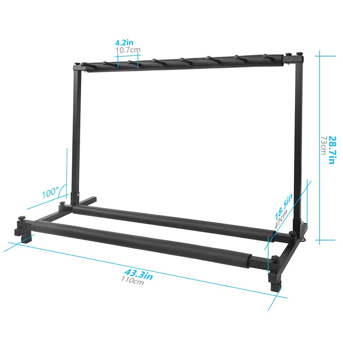 Morimoe Guitar Bass Stand for Multiple Guitars Display Foldable Rack (7-Space)