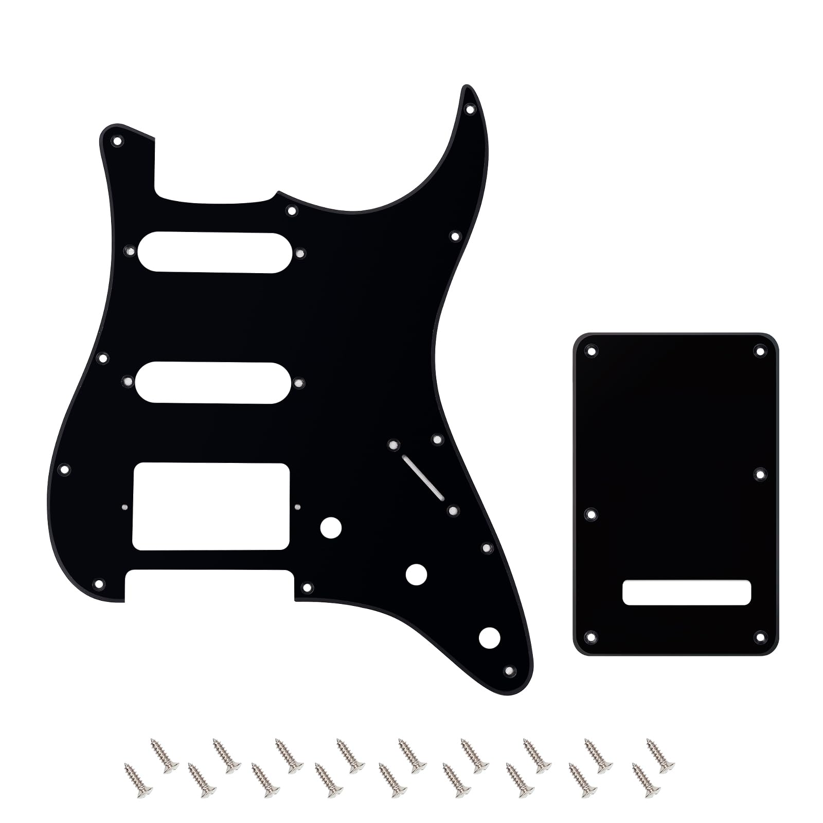 Banworks 1Ply Strat Hss Pickguard 11-Hole Ssh Pickguard Scratch Plate With Backplate 6-Hole Trem Tremolo Cover Set For Usa/Mexic