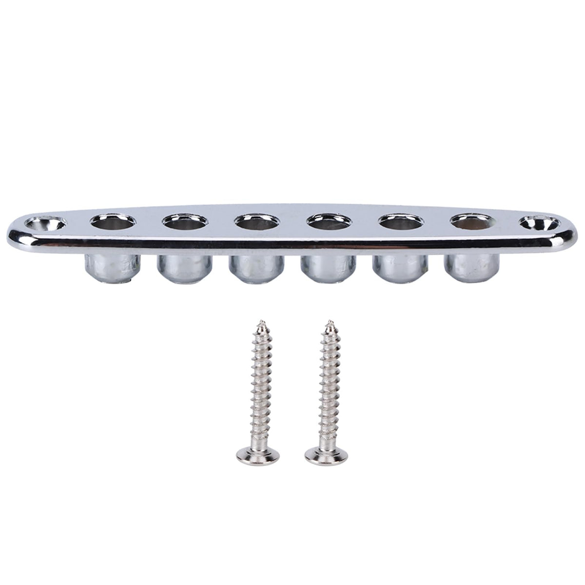 Guitar String Through Plate,Guitar Bridge String Thru Body Ferrule Bushing Plate Zinc Alloy For Electric Bass Guitar Parts(Silve