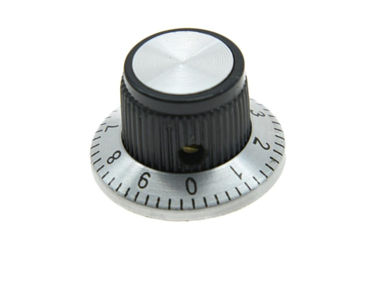 Pack of 6 Black with Chrome Top Vintage Guitar AMP Amplifier Top Hat Reflector Knob Effect Pedal Knobs