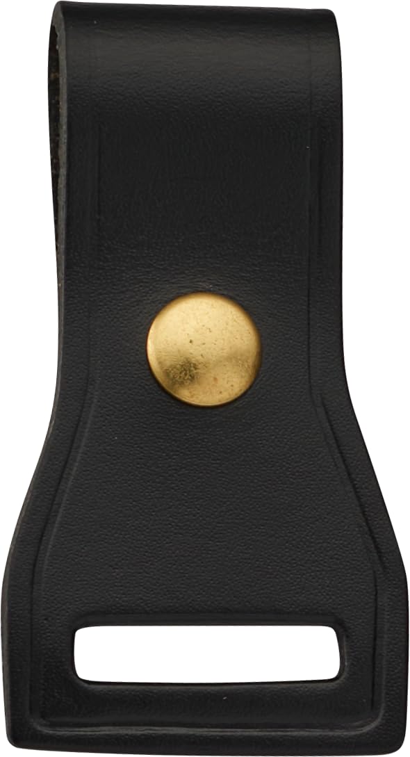 JAY-PEE Two-Way Radio Microphone Holder Epaulet Shoulder Leather Mic Clip Slot for First Responder Uniforms. Brass Snap
