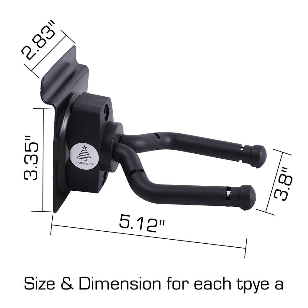 HONESTY Guitar Display Hanger, 4-Pack,for Slatwall and Wall Hangers, Premium Guitar Hooks Perfectly Displayed in Music Retail St