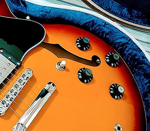 KAISH 4X Black with Silver Cap LP Guitar Witch Hat Knobs Top Hat Knob for Epi Les Paul SG