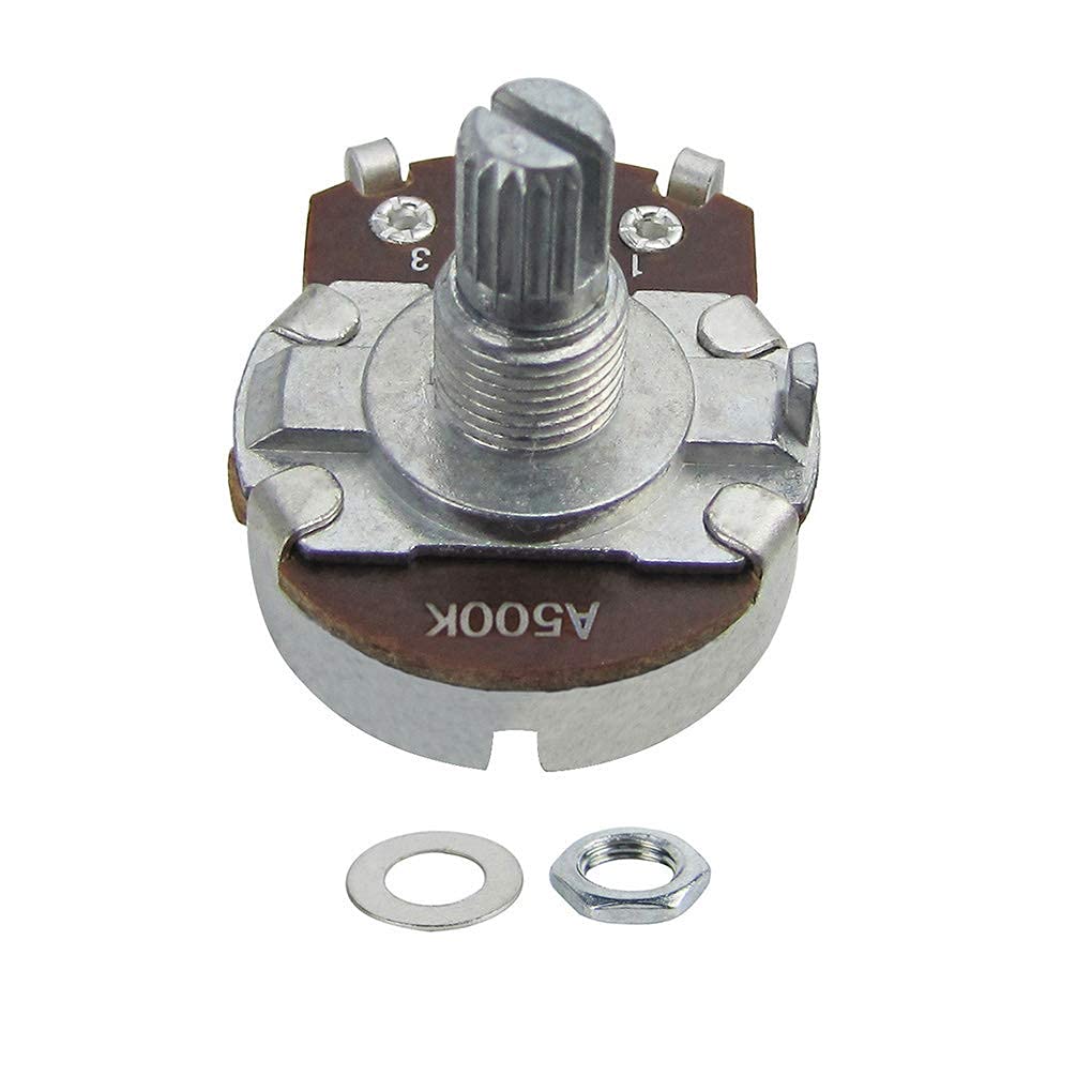 FLEOR 4pcs Full Size 15mm Shaft Guitar Volume Pot A500K Audio Taper Potentiometer with Bayonet