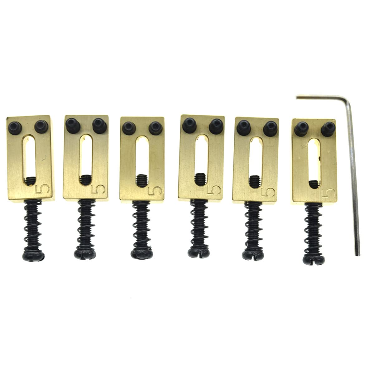 Dopro Solid Brass Guitar Bridge Saddles Brass Saddle 10.5Mm For Stratocaster Or Telecaster