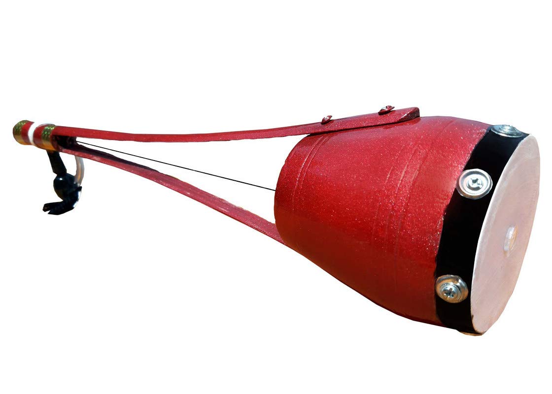 Gt Manufacturers Professional Ektaraa Wooden For Indian Folk And Classic Music, 18 Inches (Red)