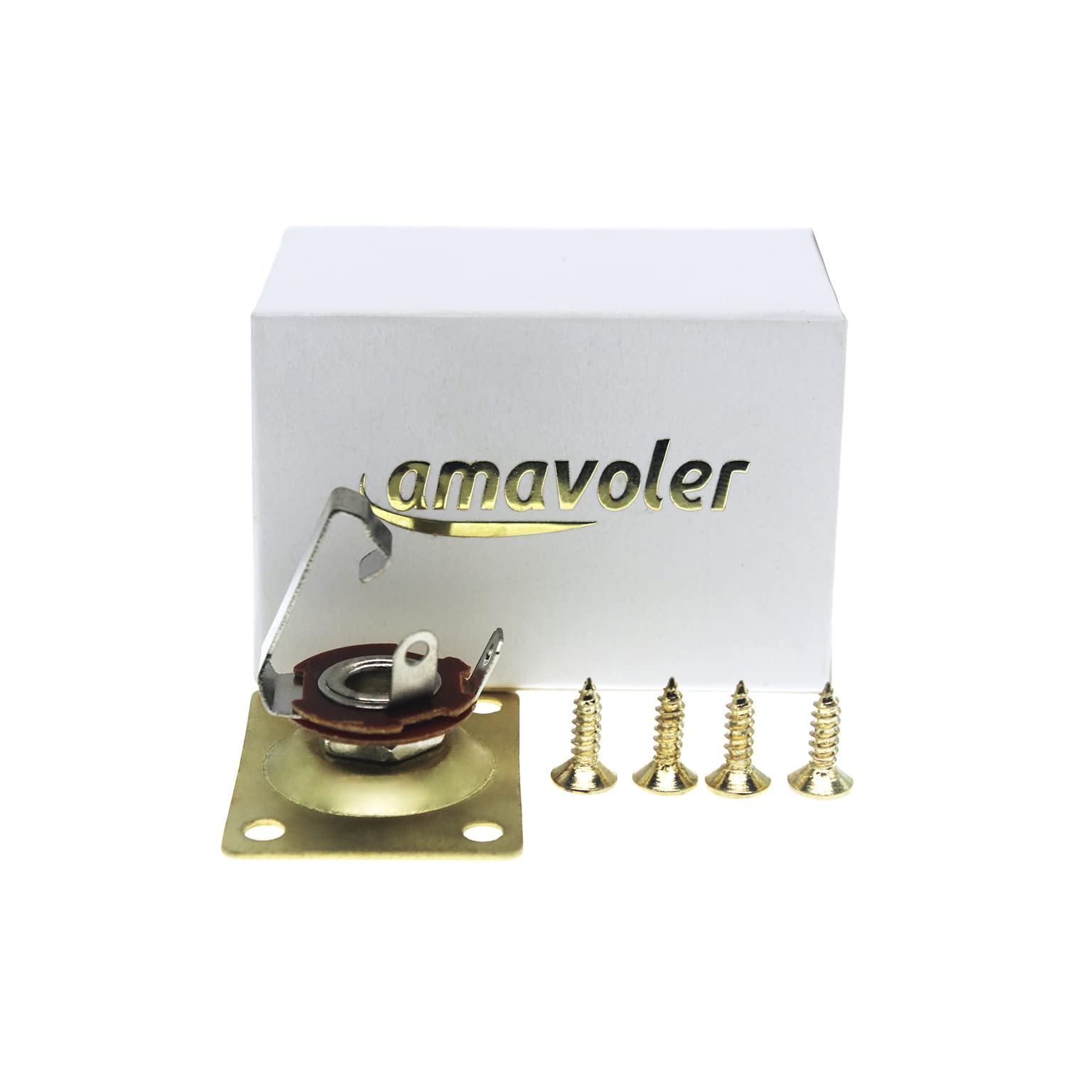 Amavoler 1/4'' 6.35Mm Guitar Mono Output Jack Plate Input Socket For Lp Les Paul Electric Guitar (Gold)
