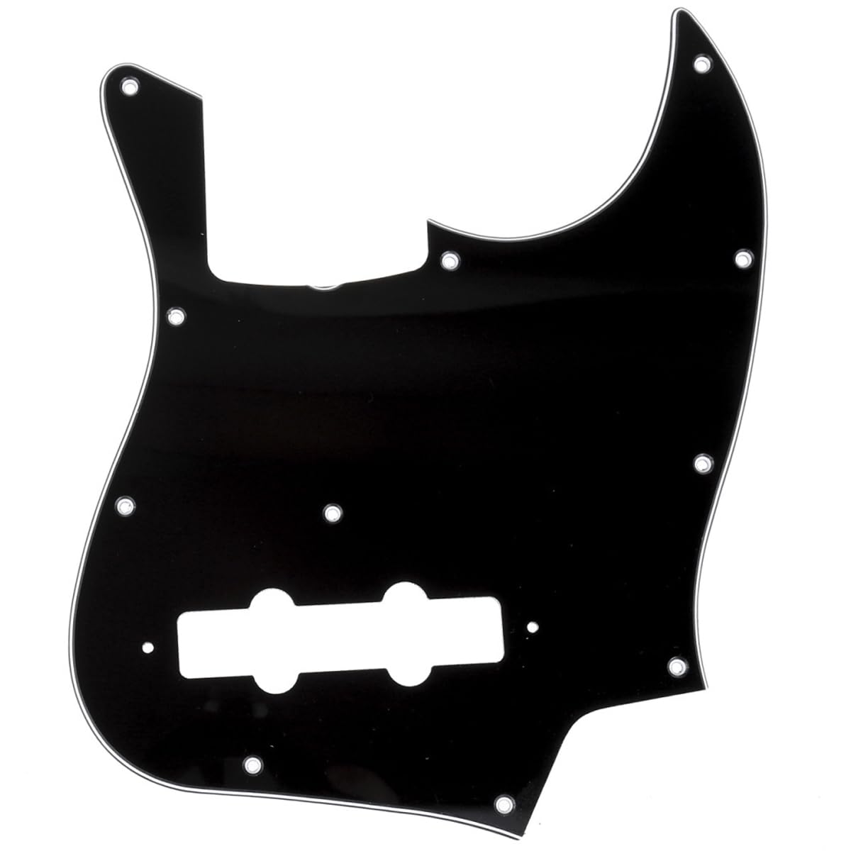 Musiclily Pro 11-Hole J Bass Pickguard For Jpn Fender Japan 4-String Jazz Bass, 3Ply Black
