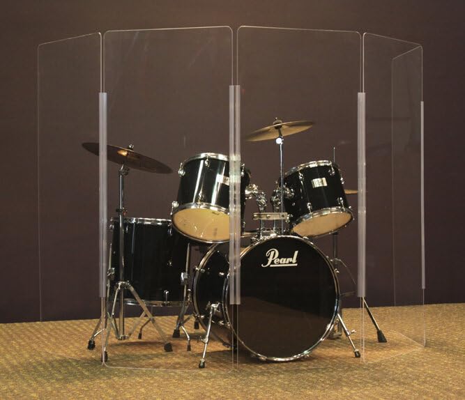 Budget Shield 5' Tall, 5 Panel Drum Shield Screen Cage With Full-Length Flexible Hinges For Acoustic Isolation And Sound Reducti
