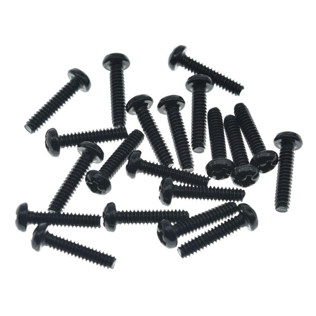Kaish 20-Pack Stainless Steel American #6-32 3 Way/5 Way Selector Switch Mounting Screws For Stratocaster/Telecaster Black
