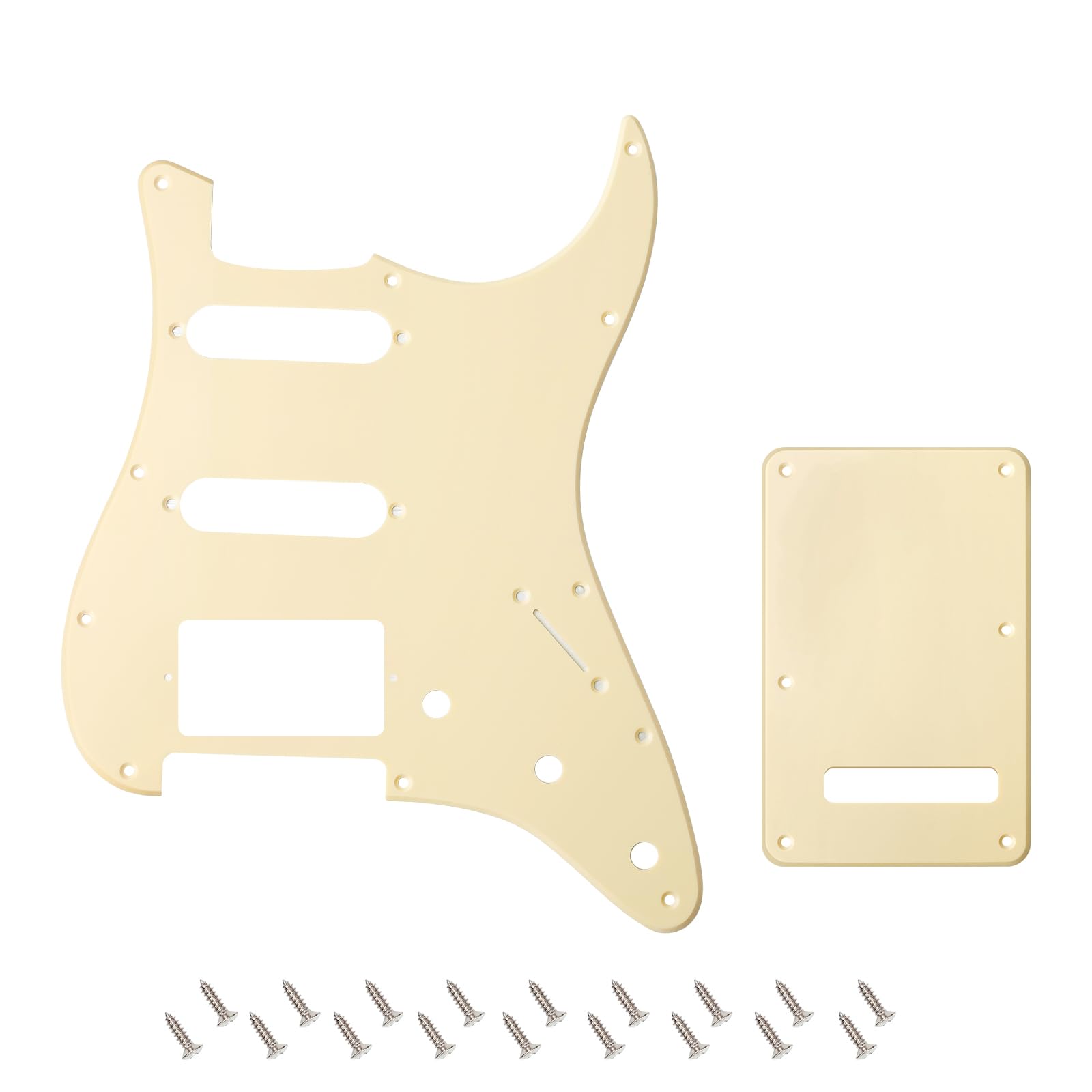 Banworks 1Ply Strat Hss Pickguard 11-Hole Ssh Pickguard Scratch Plate With Backplate 6-Hole Trem Tremolo Cover Set For Usa/Mexic