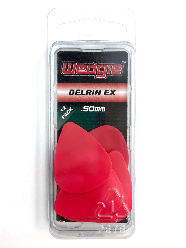 Wedgie Wdpp50 0.50Mm Wedgie Delrin Pick, 12 Pack, Red
