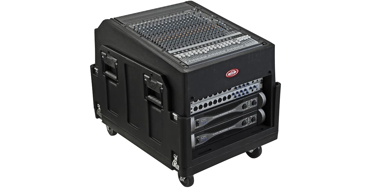 SKB Mighty Gig Rig with 14U top 6U Front Rack, Built-in Pedestal, Optional Rear Rack Rails