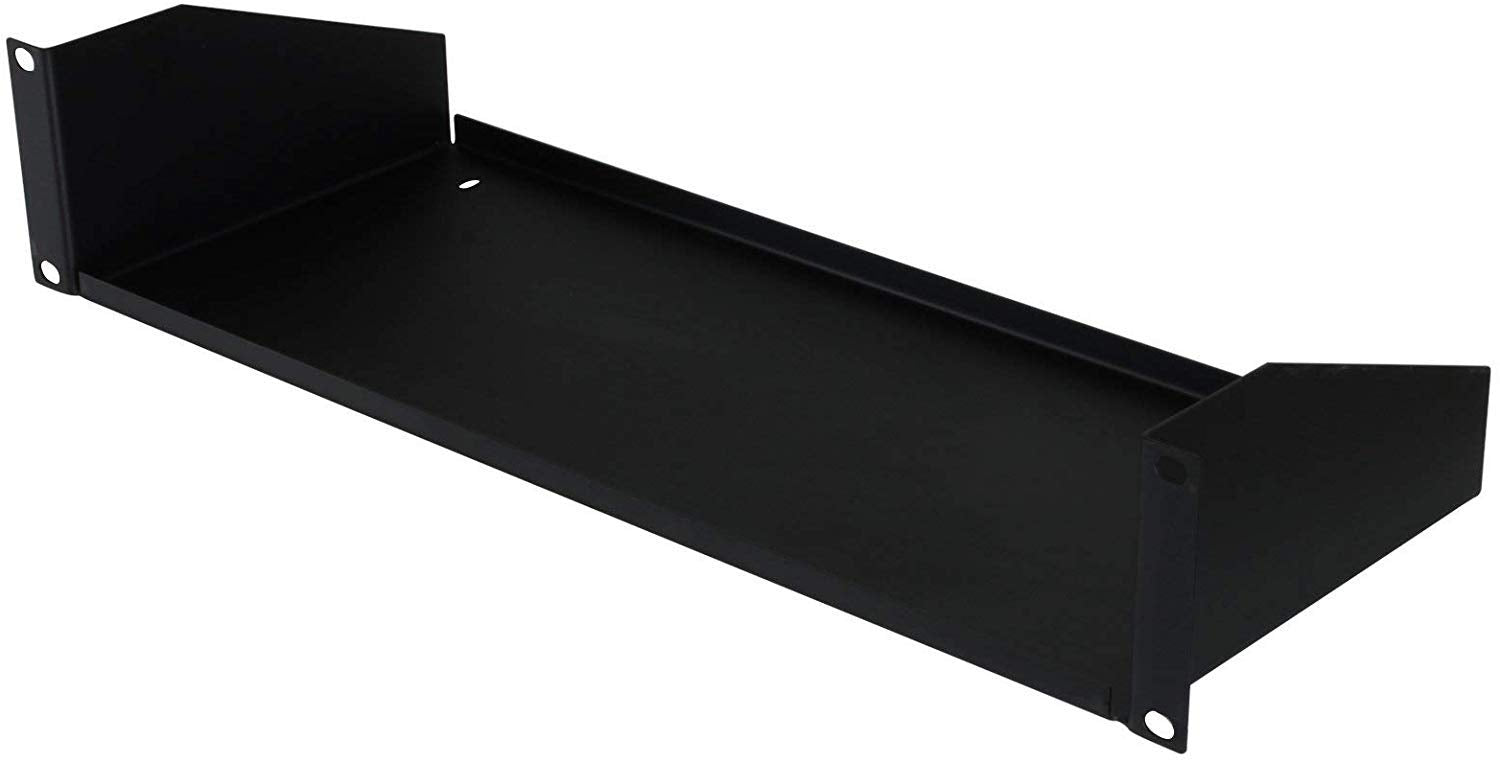 R1194 Rack Shelf Black Steel (2U, Shallow)
