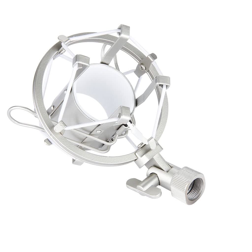 Powerpak Shock Mount 01 Universal Mount Holder For Studio Condenser Microphone (Silver)