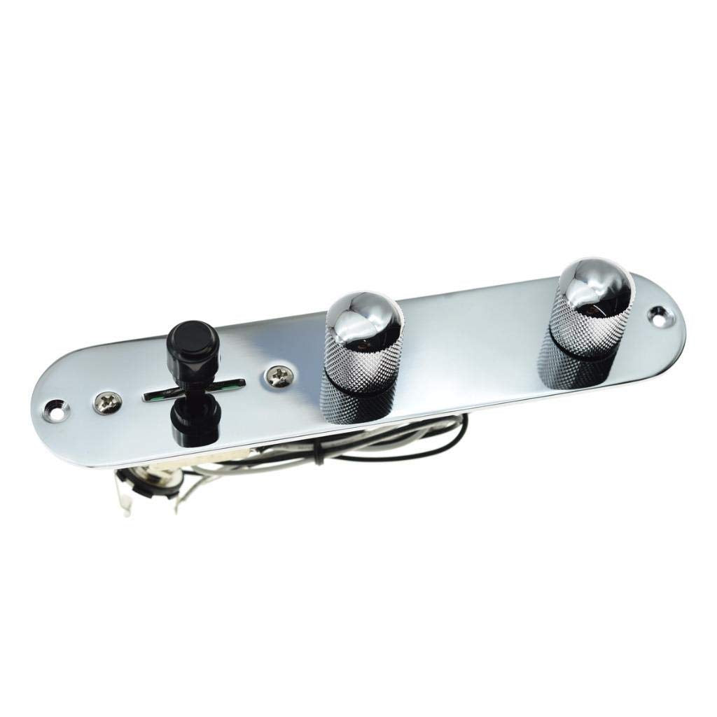 Dopro Loaded Control Plate Pre-Wired 3-Way Control Plate with Wiring Harness for Fender Tele/Telecaster Guitars Chrome