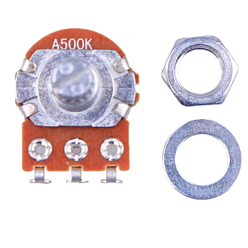 10pcs Guitar & Amp Potentiometer, 500K Audio, Knurled Split Shaft