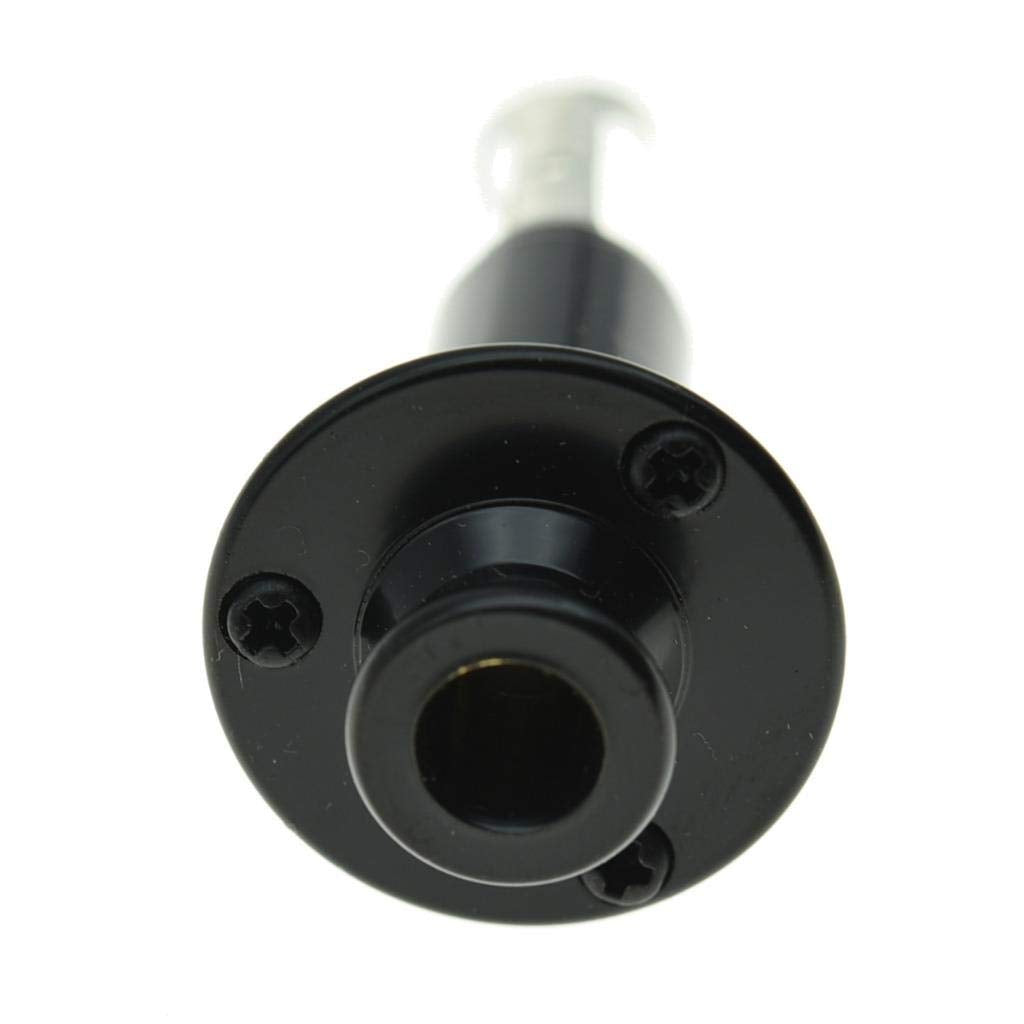 KAISH 6.35mm Acoustic Electric Guitar Bass Mono Endpin Output Jack Strap Button Jack Socket Black