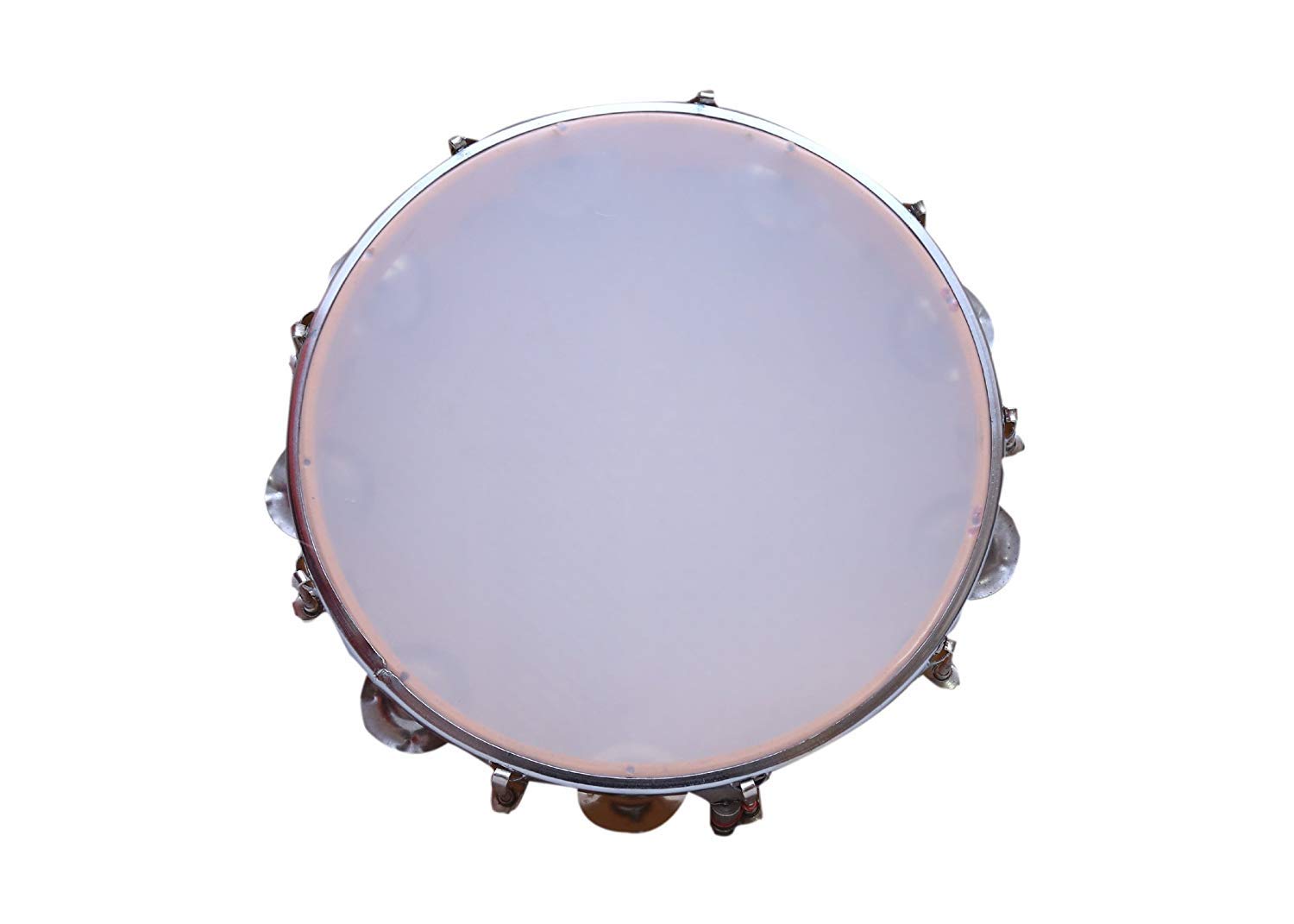 SmSai Musicals Tambourine/Kanjira/Dafali Hand Percussion Musical Instrument Fibre Daffli - Yellow-1 - With Head