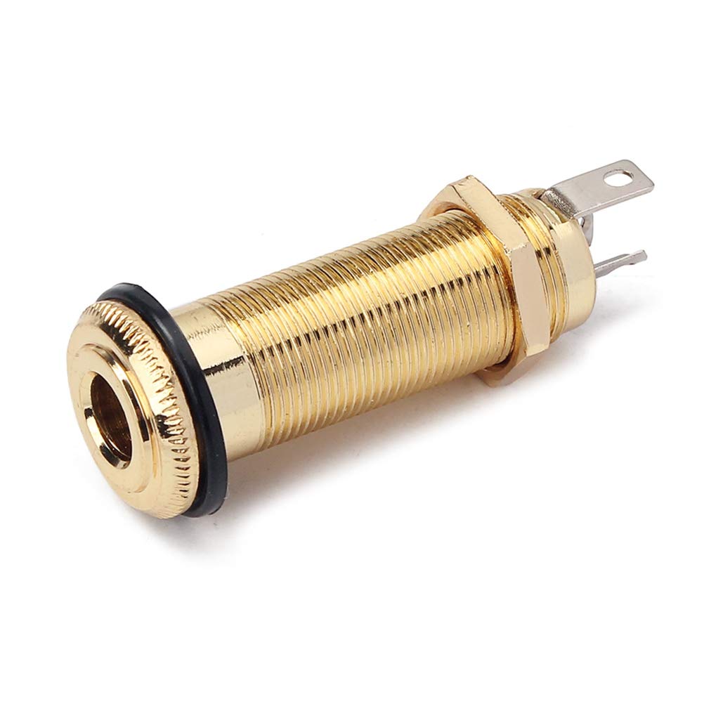 Threaded Cylinder Output Jack Flush Mount Stereo Mono Jack Plug Sockets 1/4 Inch 6.35Mm Acoustic Electric Guitar Bass Chrome