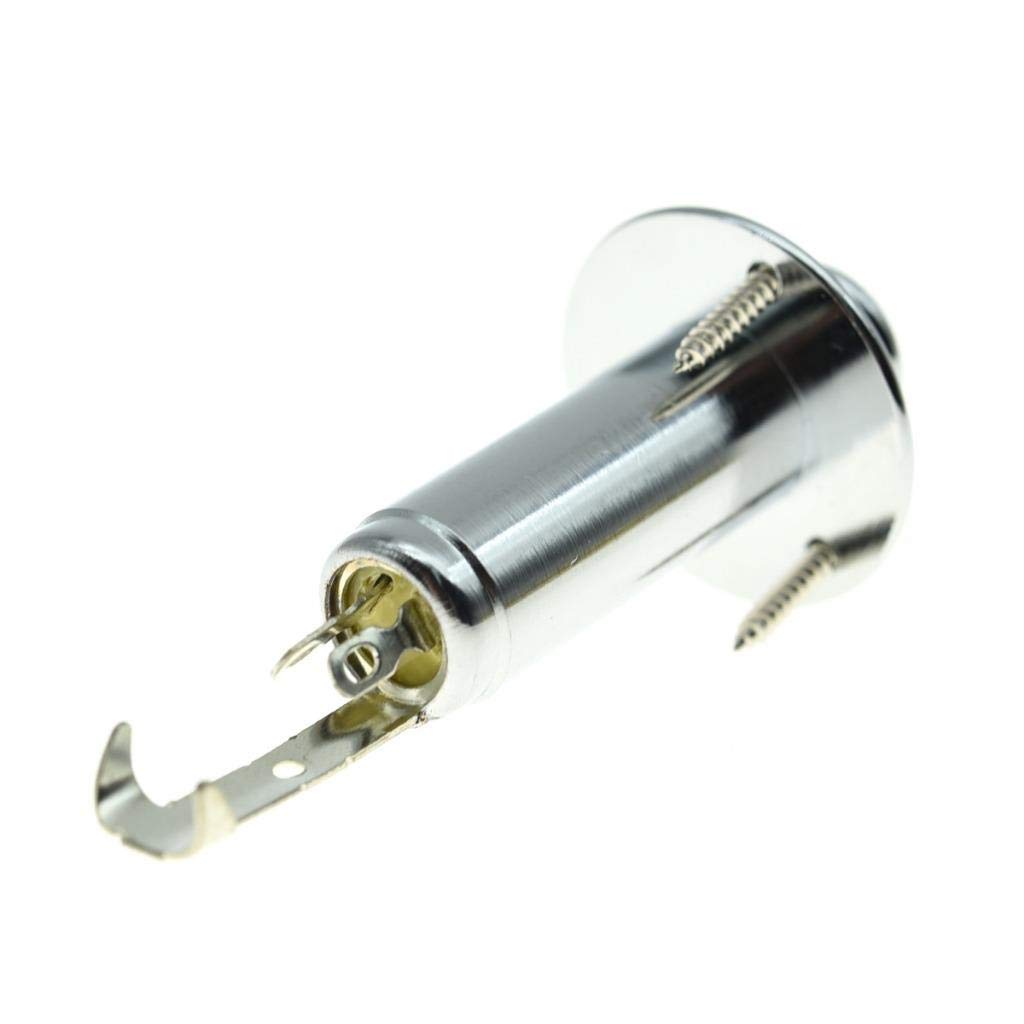 KAISH 6.35mm Acoustic Electric Guitar Bass Mono Endpin Output Jack Strap Button Jack Socket Chrome