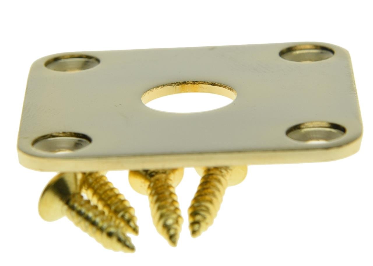 KAISH Gold Flat Bottom Metal Jack Plate Flat Base Square Jackplate for Les Paul LP Guitars
