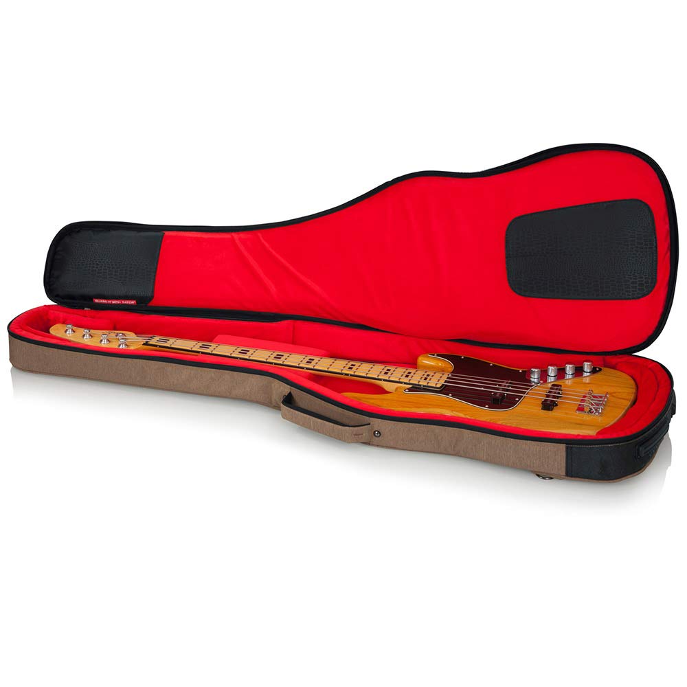 Gator Cases Transit Series Bass Guitar Gig Bag; Tan Exterior (GT-BASS-TAN)