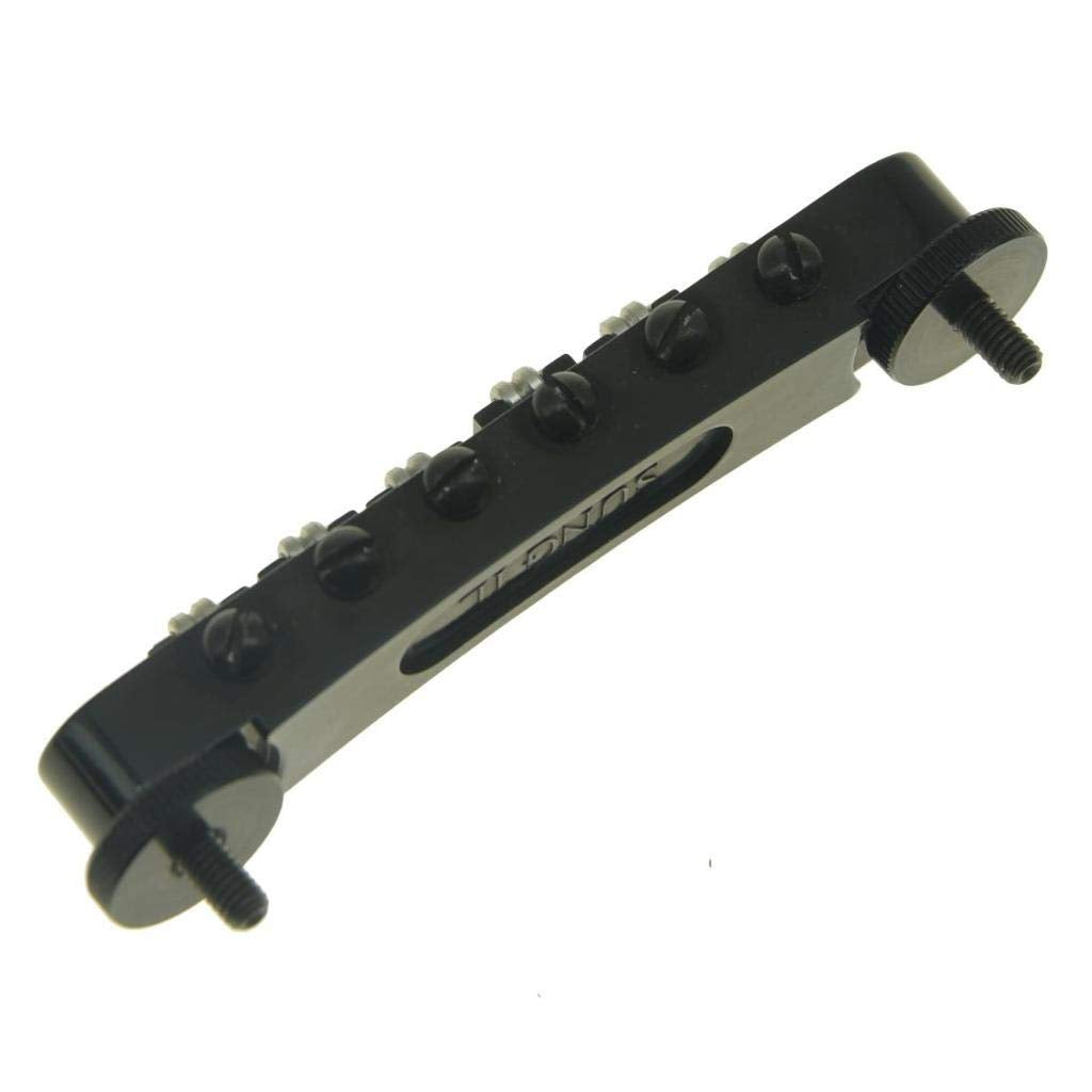 Dopro Black Guitar Roller Saddle Bridge Tune-O-Matic Bridge For USA Les Paul,SG,ES Dot,Gretsch Bigsby T-O-M with M4 Posts