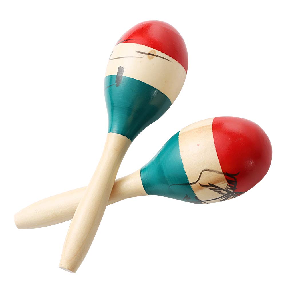 Maracas Large Colorful Wood Rumba Shakers Rattle Hand Percussion of Sand of the Hammer Great Musical Instrument with Salsa Rhyth