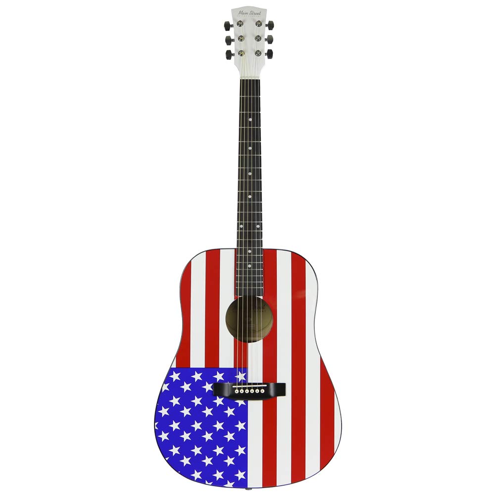 Main Street Guitars MAAF Dreadnought Acoustic Guitar in American Flag Finish