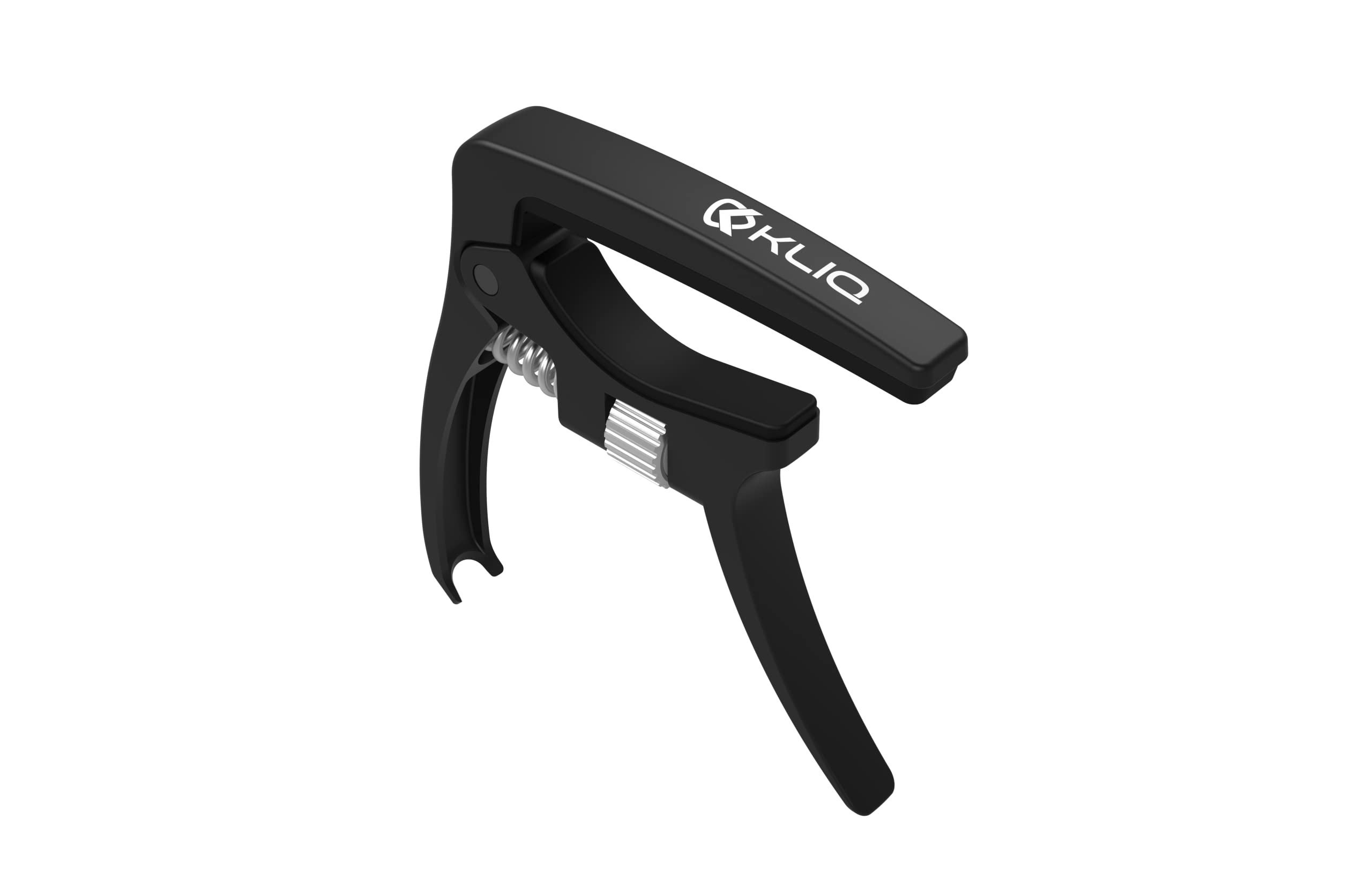 Kliq K-Po Guitar Capo For 6 String Acoustic And Electric Guitars - Spring Loaded Trigger Style (Black Adjustable)