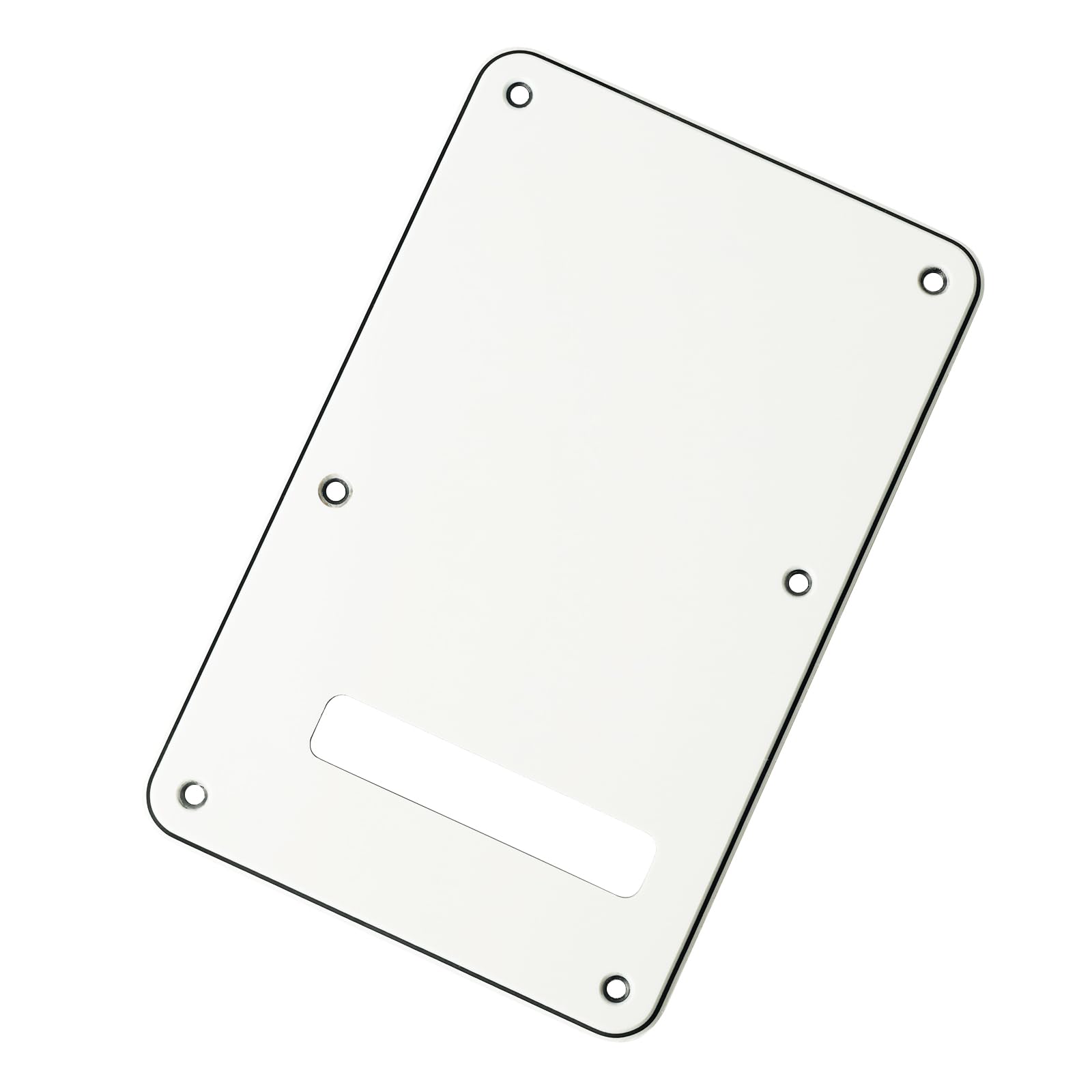 Banworks Electric Guitar 3 Ply Backplate 6-Hole Trem Tremolo Cover for USA/Mexican Fender Standard Strat ST JT/HGB-01 Vintage Wh