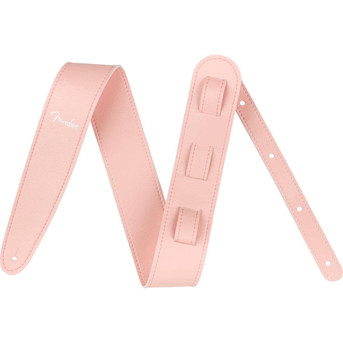 Fender Vegan Leather Guitar Strap, Guitar Accessories, 2.5In, Shell Pink
