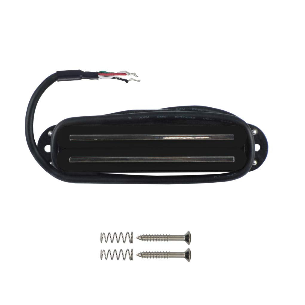 FLEOR Dual Hot Rail Humbucker Single-Coil-Sized Guitar Humbucker Pickup(9-10K), Black