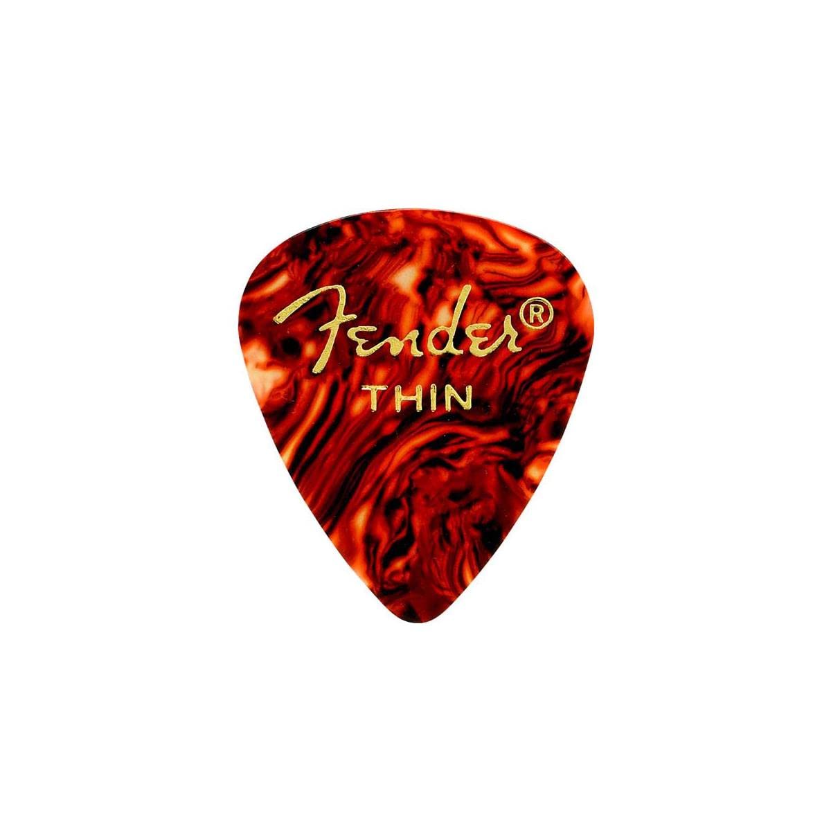 Fender Classic Celluloid Guitar Picks 351 Shape, Tortoise Shell, Thin, 12-Pack