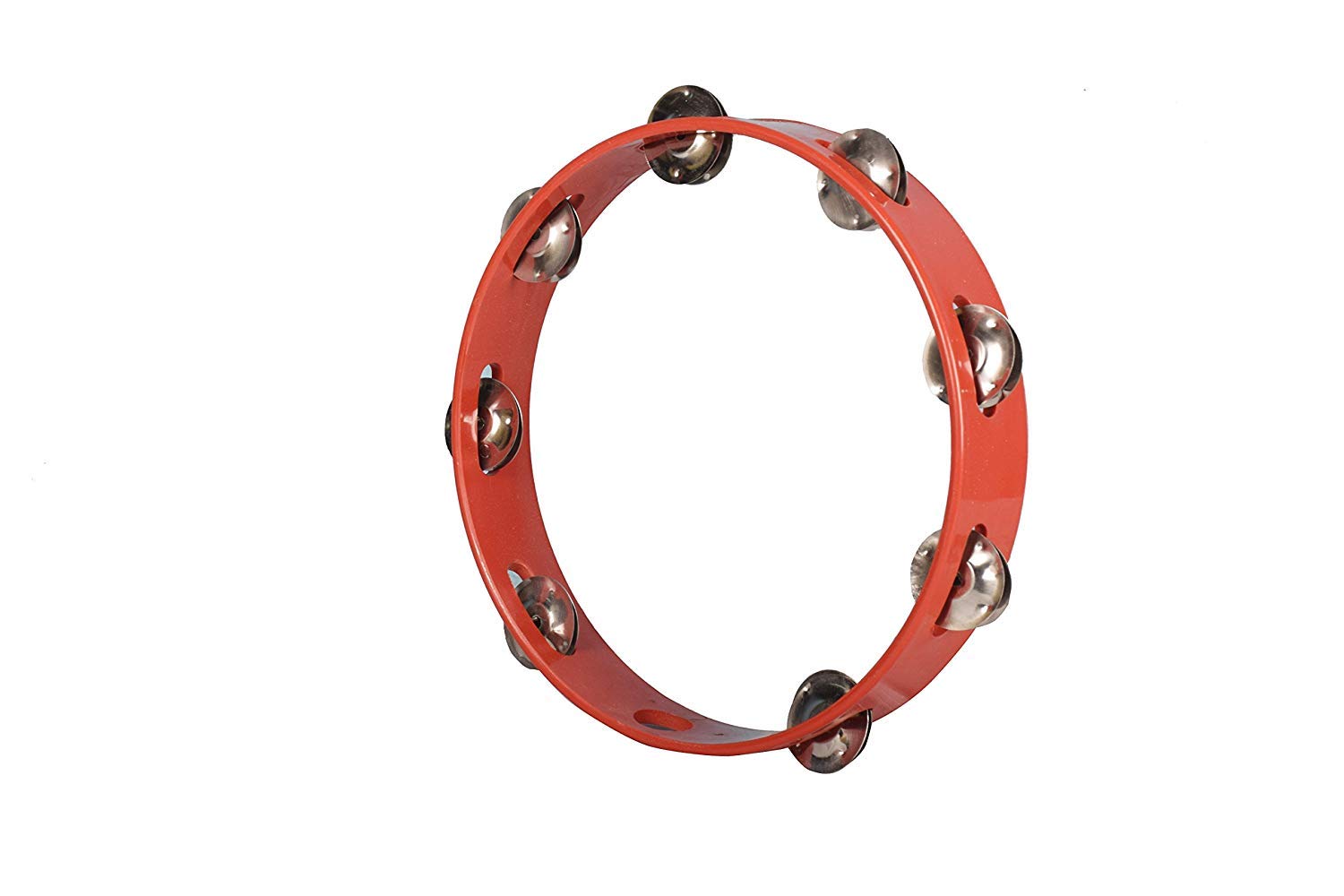 Sai Musical Instruments Tambourine, 10 Inch (Without Head), Red