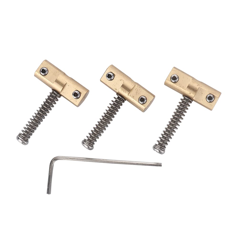 Wilkinson Guitar Bridge Compensated Brass Saddles Set -3pcs Vintage-Style Telecaster Electric Guitar Bridge Saddles - Replacemen