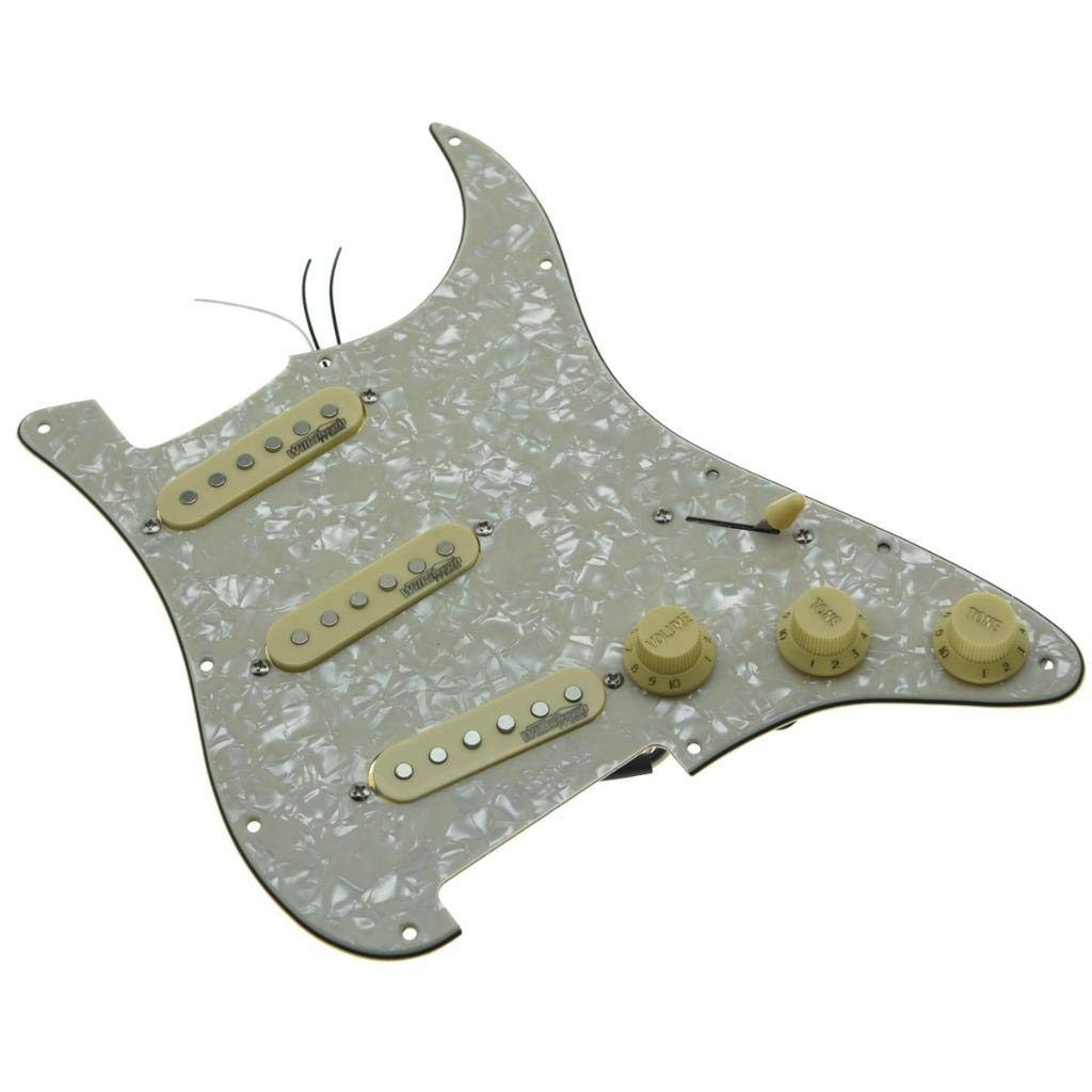 Kaish Aged Pearl Loaded Electric Guitar Pickguard Prewired Pickguard With Wilkinson Pickups For Fd Stratocaster Made In Usa Or M
