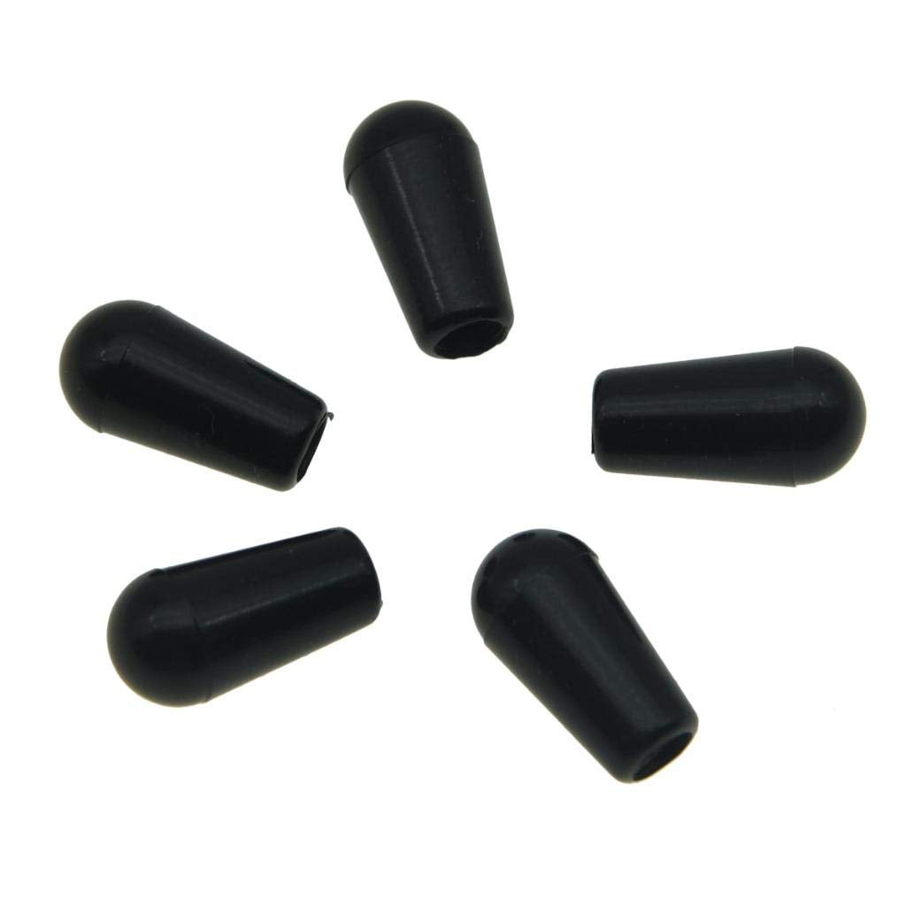 Kaish Plastic 5-Pack American Thread 3 Way Toggle Switch Tip Switch Knob Cap For Switchcraft Switches Black
