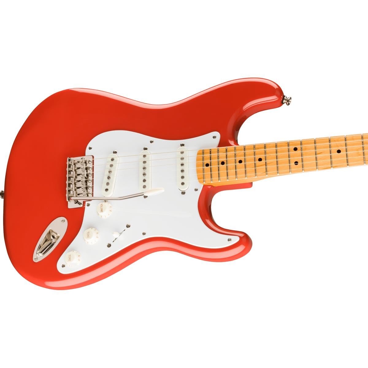 Squier Classic Vibe 50s Stratocaster Electric Guitar, with 2-Year Warranty, Fiesta Red, Maple Fingerboard