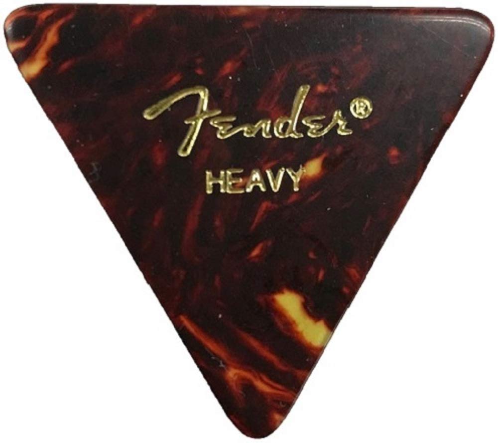 Fender Classic Celluloid Guitar Picks 355 Shape, Tortoise Shell, Heavy, 12-Pack